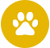 Circular yellow paw icon